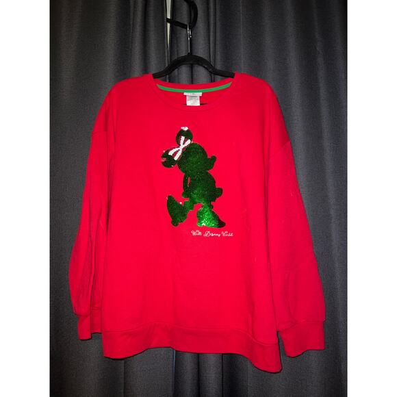 Ugly Christmas Sweater Xmas Sweatshirt Crewneck Size 1X Disney Minnie - Picture 1 of 4